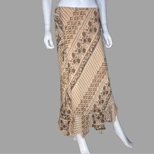 INC International Concepts Beige and Brown Maxi Skirt